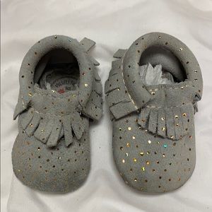 Freshly Picked Grey Suede w/ Gold Sparkle - Size 1